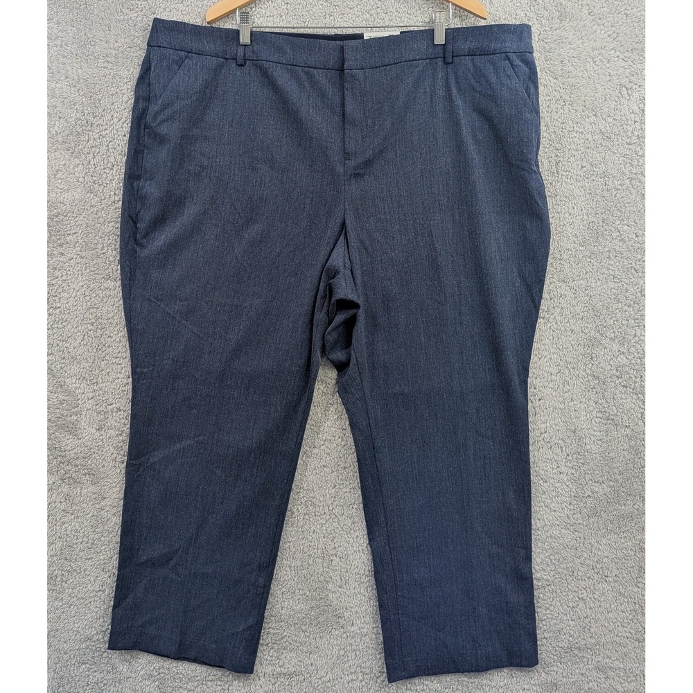Nine West Dress Pants Womens 26W Short Heather Navy Mid Rise Barely Bootcut Work